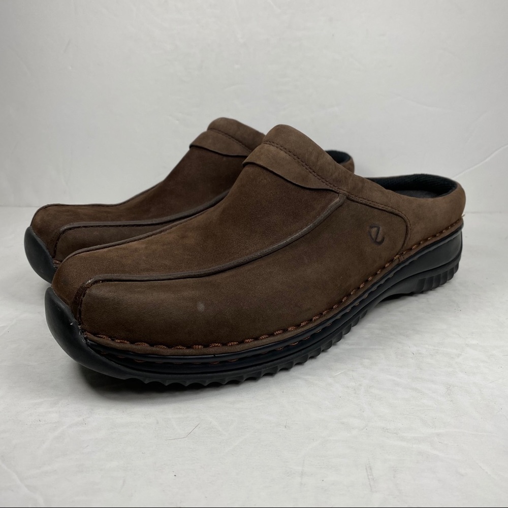 Ecco Brown Suede Mule Slip On Casual Shoe